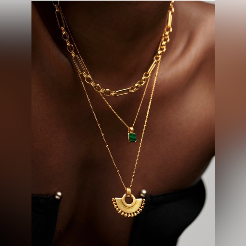 (New) Missoma Lucy Williams Square Malachite Necklace
